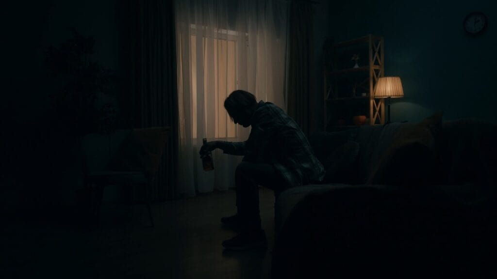 man suffering from alcohol withdrawal