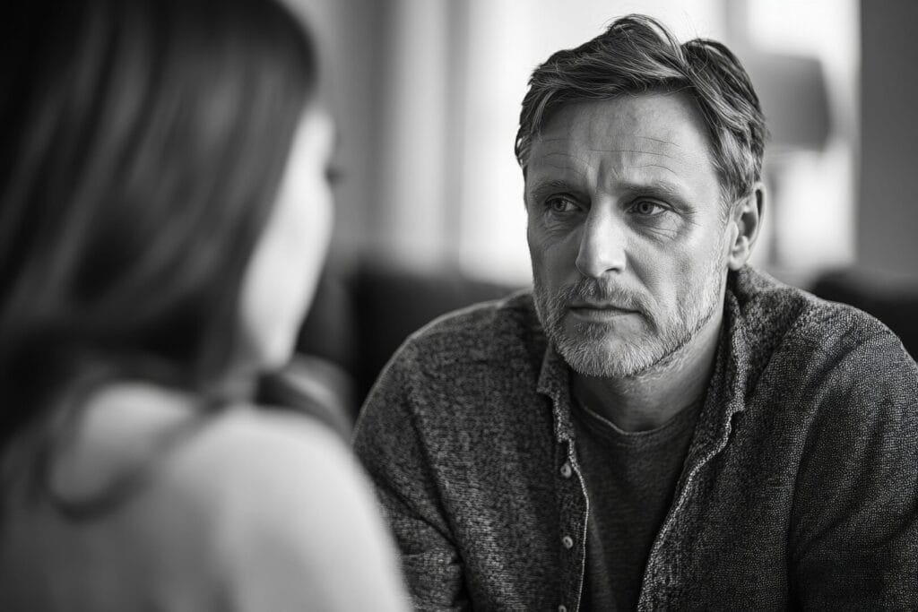 depressed man in behavioral counseling