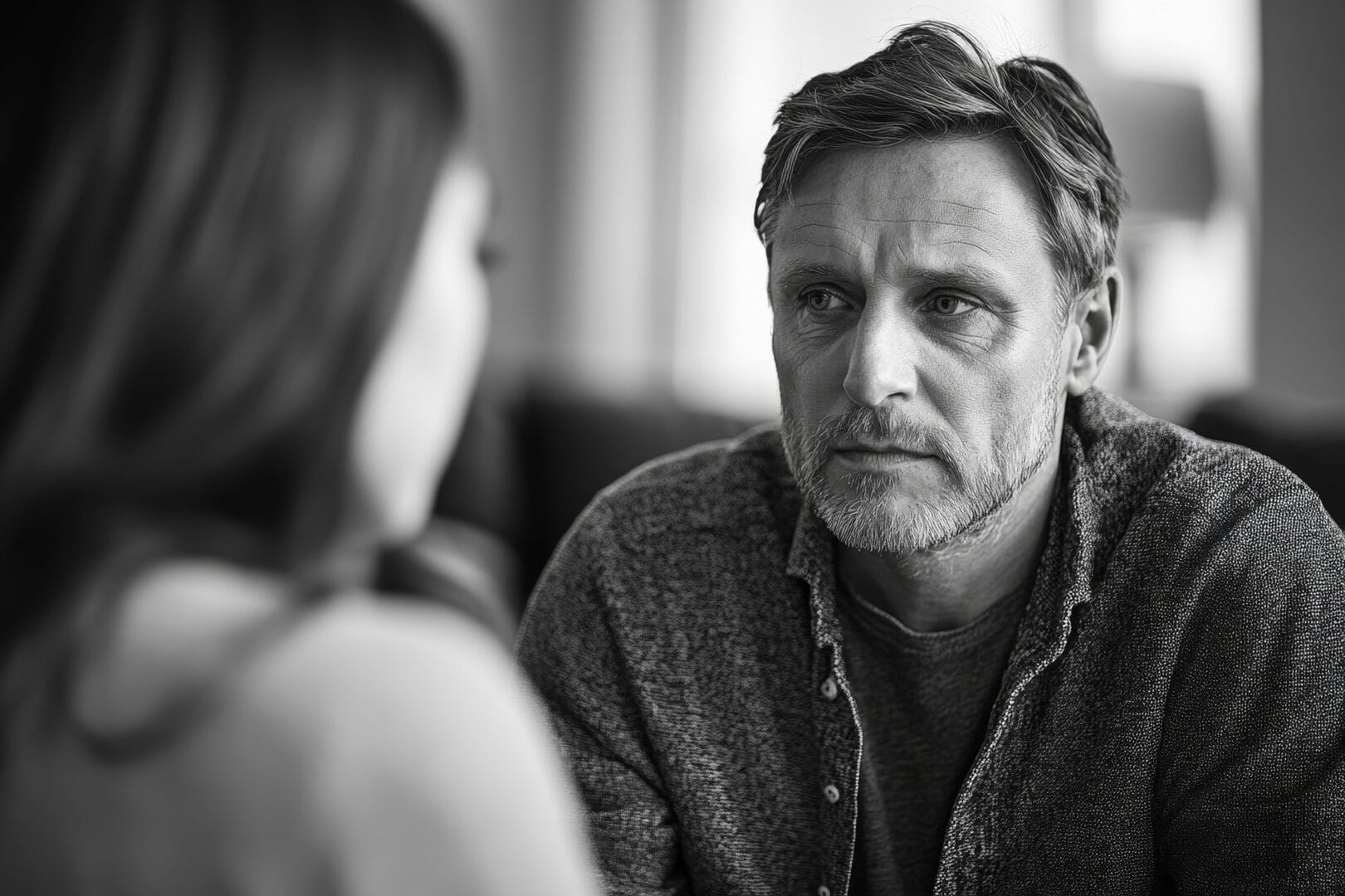depressed man in behavioral counseling