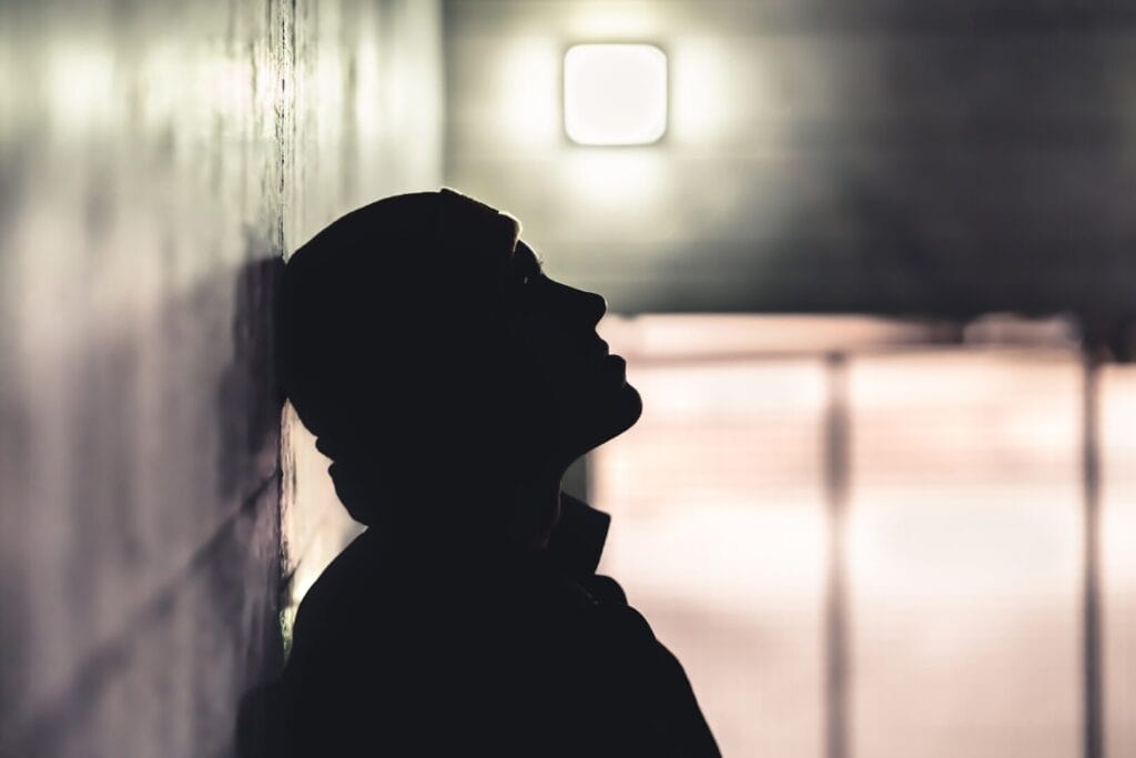 man going through heroin withdrawal