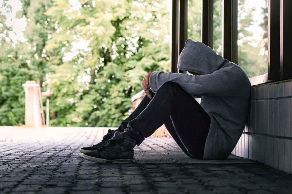 addict suffering from depression