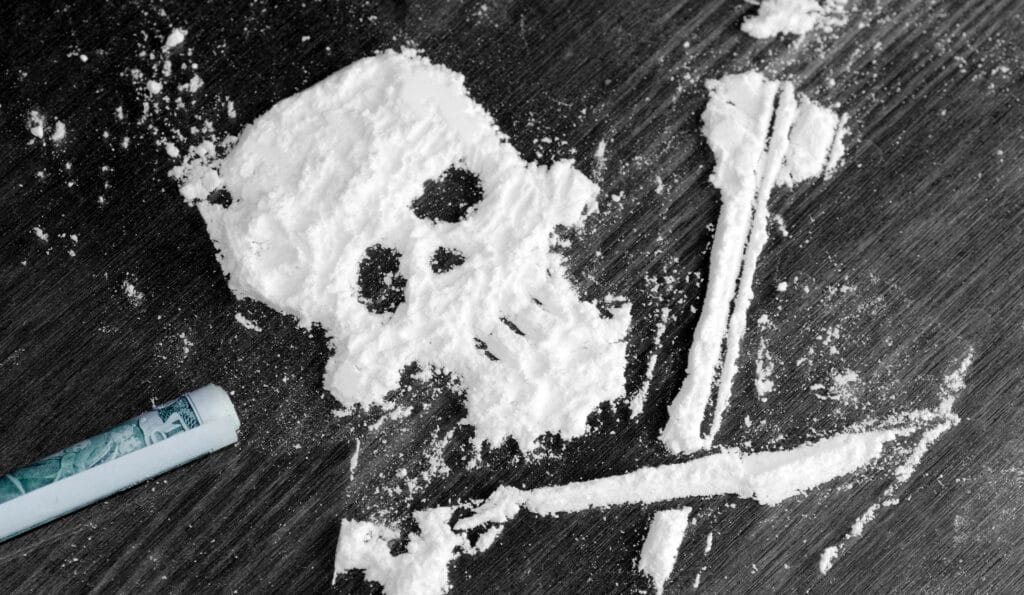 cocaine in the shape of a skull