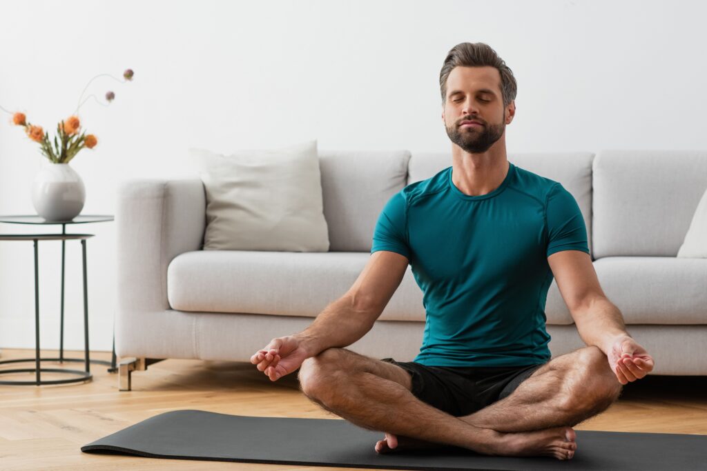 man in recovery practicing meditation