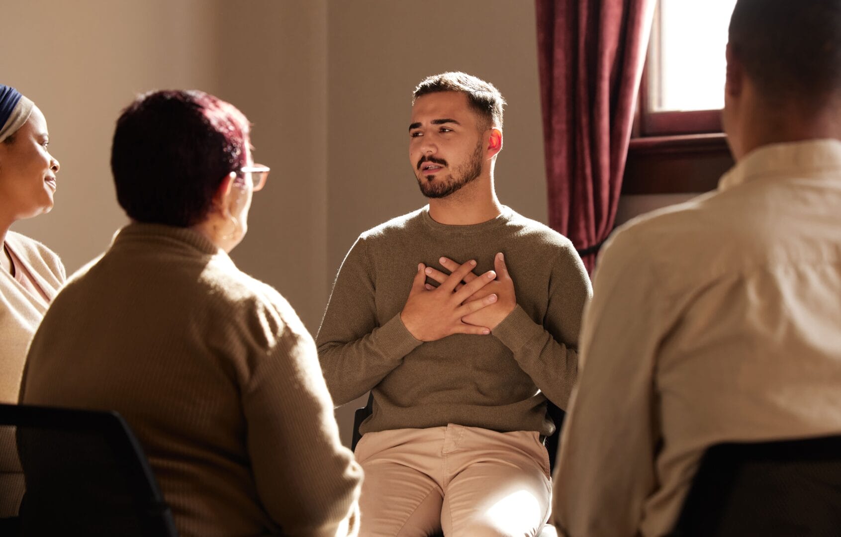 addict sharing in addiction treatment