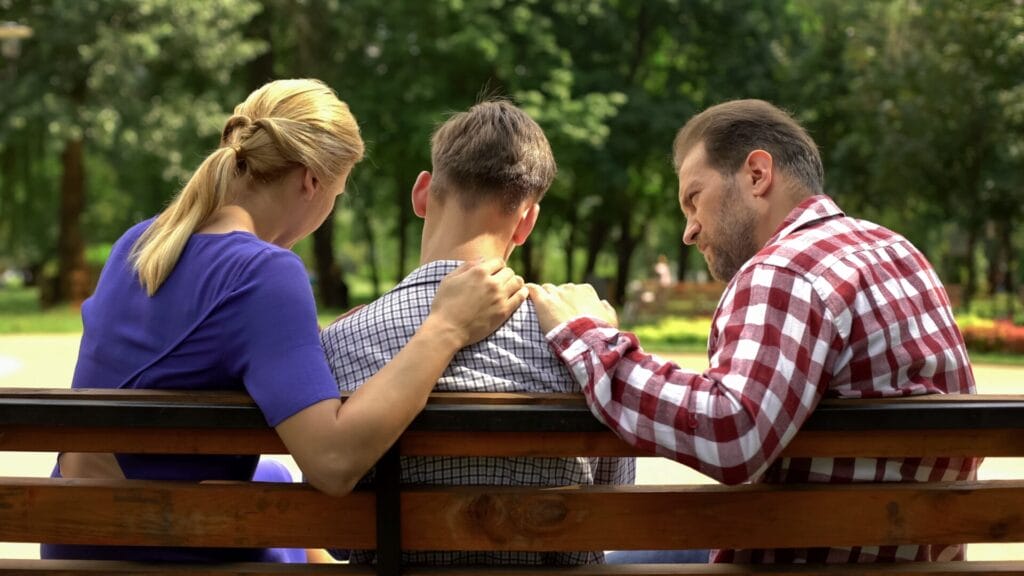 parents supporting teen with addiction