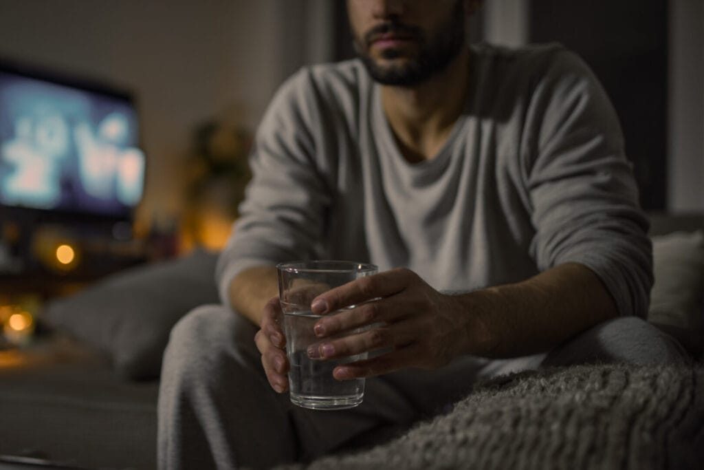 man going through withdrawal